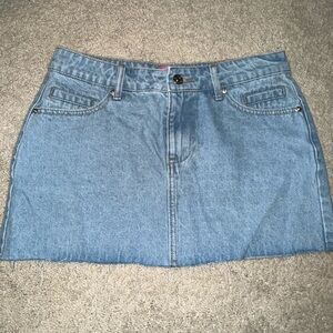 Edikted Light Blue Denim Mini Skirt